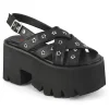 Discount Demonia Cult Ashes-12 Black Vegan Leather