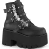 Discount Demonia Cult Ashes-55 Black Vegan Leather