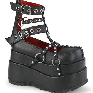 Best Demonia Cult Bear-28 Black Vegan Leather