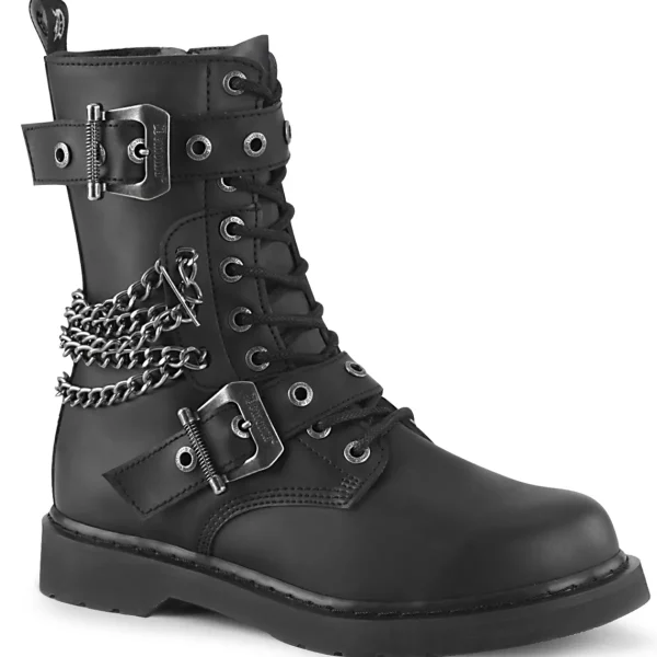 Hot Demonia Cult Bolt-250 Black Vegan Leather