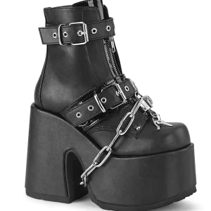 Clearance Demonia Cult Camel-205 Black Vegan Leather