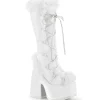 Cheap Demonia Cult Camel-311 White Vegan Leather