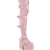 Fashion Demonia Cult Camel-305 Baby Pink Stretch Hologram