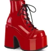 Cheap Demonia Cult Camel-203 Red Patent