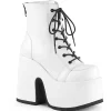 Cheap Demonia Cult Camel-203 White Vegan Leather