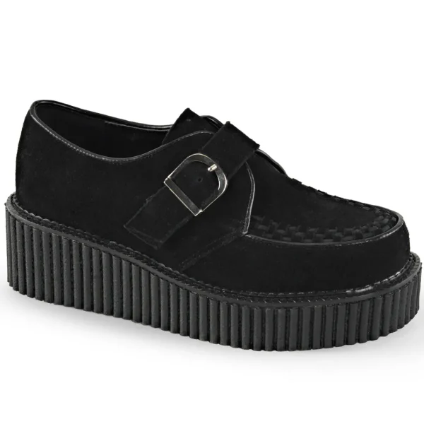 Clearance Demonia Cult Creeper-118 Black Vegan Suede