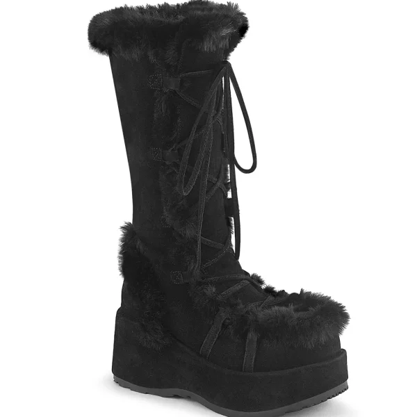 Best Demonia Cult Cubby-311 Black Vegan Suede