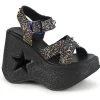 Sale Demonia Cult Dynamite-02 Black Multi Glitter