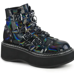 Flash Sale Demonia Cult Emily-315 Black Hologram Vegan Leather