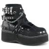 Cheap Demonia Cult Emily-317 Black Canvas-Vegan Leather