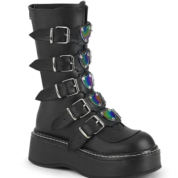 Online Demonia Cult Emily-330 Black Vegan Leather