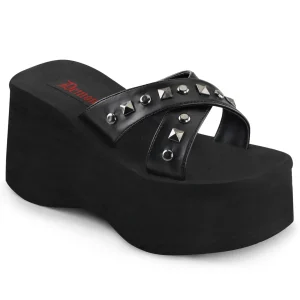 Discount Demonia Cult Funn-29 Black Vegan Leather