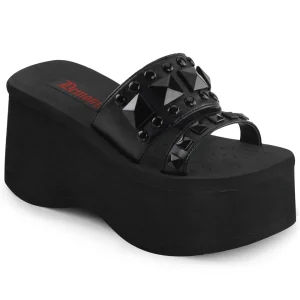 New Demonia Cult Funn-18 Black Vegan Leather