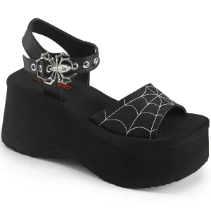 Discount Demonia Cult Funn-10 Black Vegan Leather