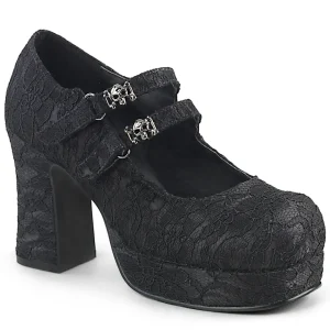 Sale Demonia Cult Gothika-09 Black Satin-Lace