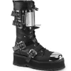 Discount Demonia Cult Gravedigger-250 Black Vegan Leather