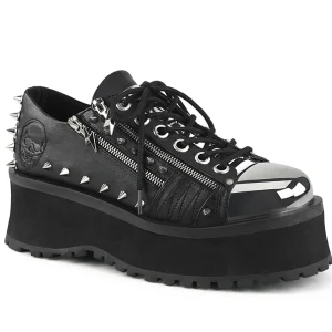 Online Demonia Cult Gravedigger-04 Black Vegan Leather