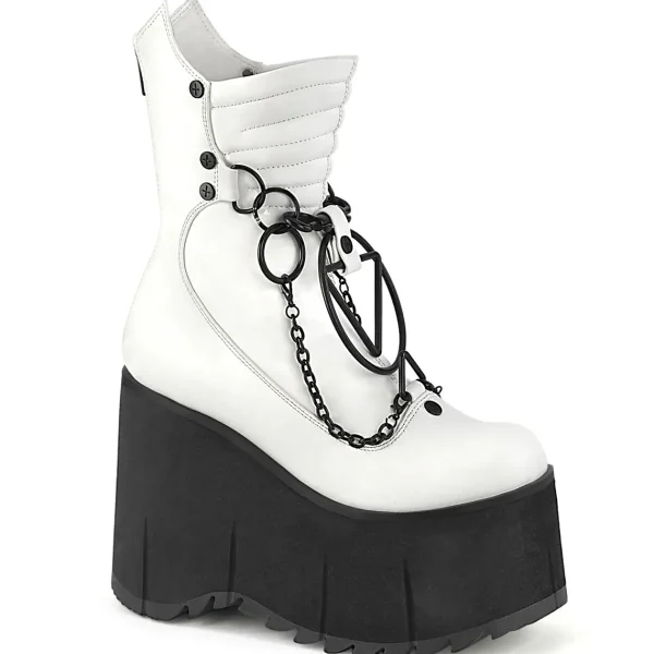 Discount Demonia Cult Kera-130 White Vegan Leather