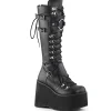 Shop Demonia Cult Kera-200 Black Vegan Leather