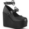 Best Sale Demonia Cult Poison-99-1 Black Vegan Leather