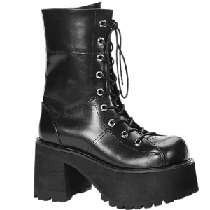 Best Sale Demonia Cult Ranger-301 Black Vegan Leather