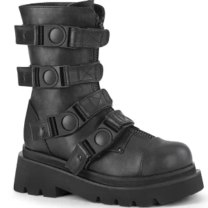 Best Sale Demonia Cult Renegade-55 Black Vegan Leather