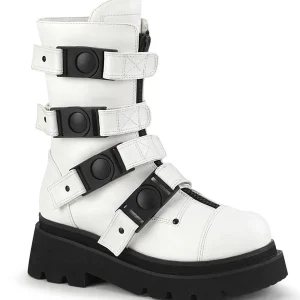 Sale Demonia Cult Renegade-55 White Vegan Leather