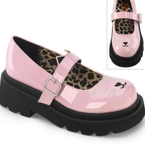 Discount Demonia Cult Renegade-56 Baby Pink Patent