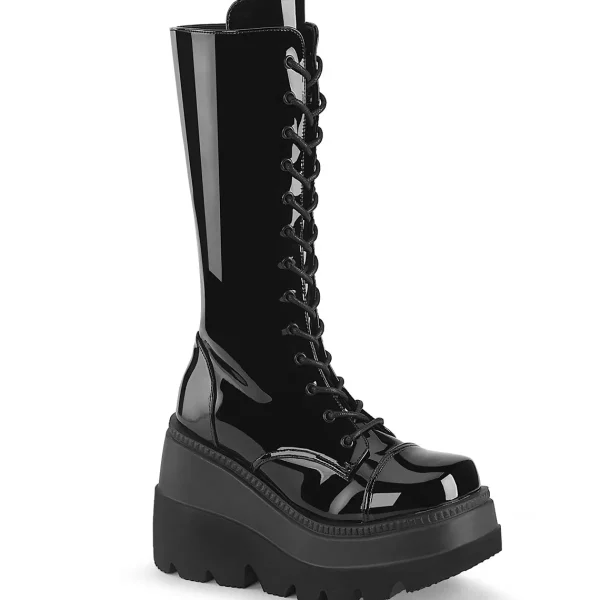 Discount Demonia Cult Shaker-72 Black Patent