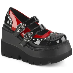 Cheap Demonia Cult Shaker-27 Black-Red Patent