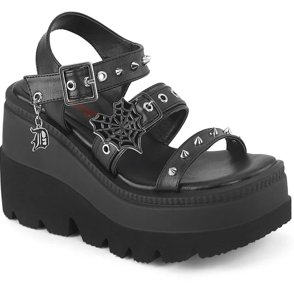 Sale Demonia Cult Shaker-13 Black Vegan Leather