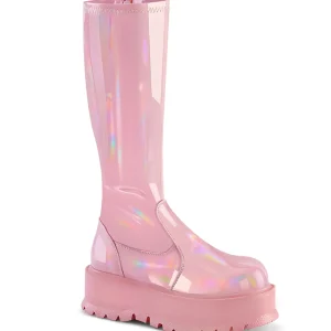 Outlet Demonia Cult Slacker-200 Baby Pink Holo Patent