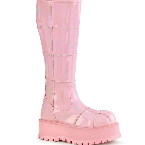 Store Demonia Cult Slacker-230 Baby Pink Hologram Patent