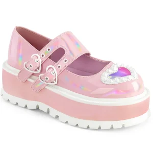 Sale Demonia Cult Slacker-25 Baby Pink Holo Patent