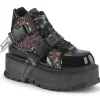 Flash Sale Demonia Cult Slacker-50 Black Patent-Black Multi Glitter