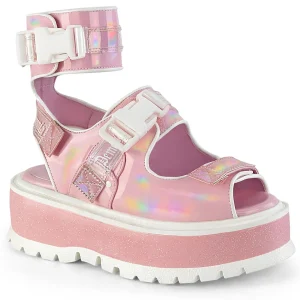 Best Sale Demonia Cult Slacker-15B Baby Pink Holo Patent