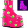 Outlet Demonia Cult Slay-77 Uv Neon Pink-Neon Green