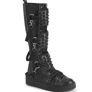 Online Demonia Cult Sneeker-410 Black Vegan Leather-Canvas