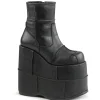 Store Demonia Cult Stack-201 Black Vegan Leather