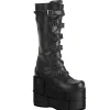 Shop Demonia Cult Stack-308 Black Vegan Leather