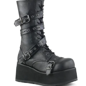 Store Demonia Cult Trashville-205 Black Vegan Leather