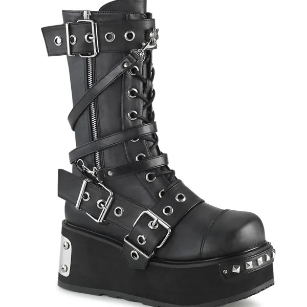 Fashion Demonia Cult Trashville-250 Black Vegan Leather