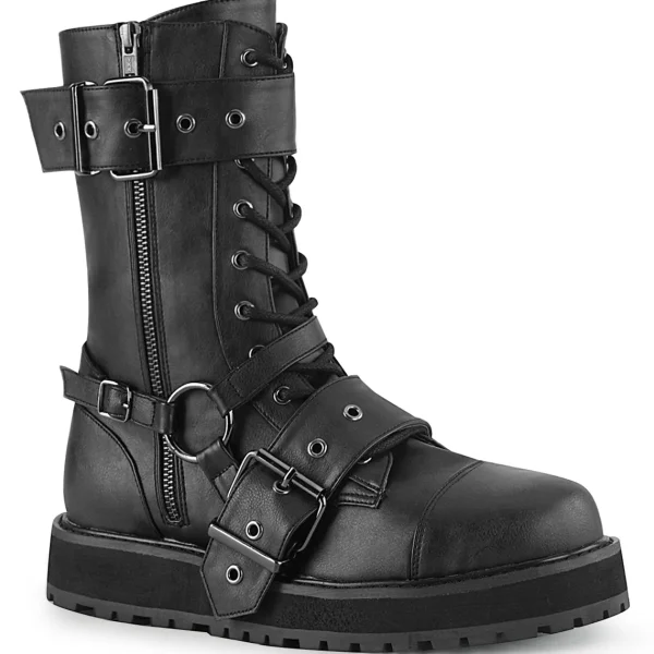 Best Demonia Cult Valor-220 Black Vegan Leather