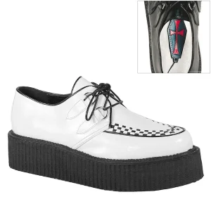 Sale Demonia Cult V-Creeper-502 White Vegan Leather