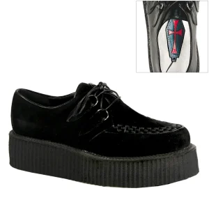 Hot Demonia Cult V-Creeper-502S Black Vegan Suede