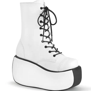 Cheap Demonia Cult Violet-120 White Vegan Leather