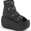 Discount Demonia Cult Violet-150 Black Vegan Leather-Hologram