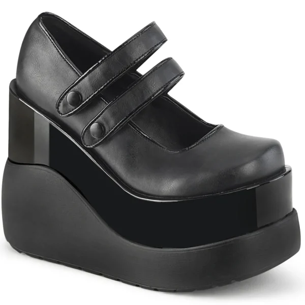 Cheap Demonia Cult Void-37 Black Vegan Leather-Patent