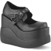 Discount Demonia Cult Void-38 Black Vegan Leather