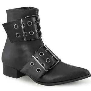 Online Demonia Cult Warlock-55 Black Vegan Leather